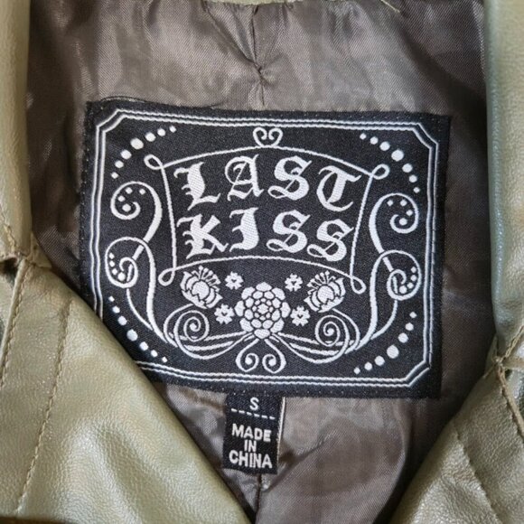 Last Kiss Double Button Rain Coat Size Small Green Belt Classic Preppy - Picture 3 of 9